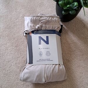 New! Natori Lounge Pants Size Medium Black Beige PJ Pants Casual Neutral Relaxed